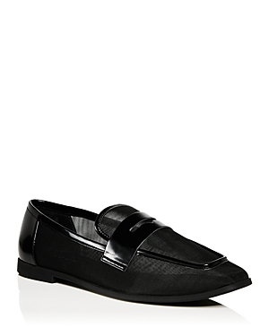 Aqua Women's Neda Slip On Penny Loafer Flats - 100% Exclusive In Black Mesh