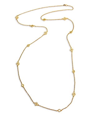 Shop Ben-amun Imitation Pearl Station Strand Necklace, 45 In Gold