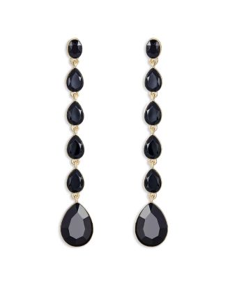 Ettika Crystallized Jet Crystal Linear Drop Earrings | Bloomingdale's