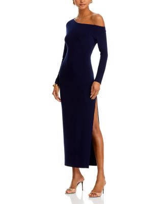 Norma Kamali - Long Sleeve Side Slit Gown