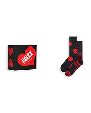 Happy Socks Assorted 2-pack I Heart You Socks Gift Box In Black