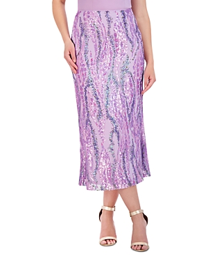 Bcbgmaxazria Sequin Maxi Skirt In Lilac Multi