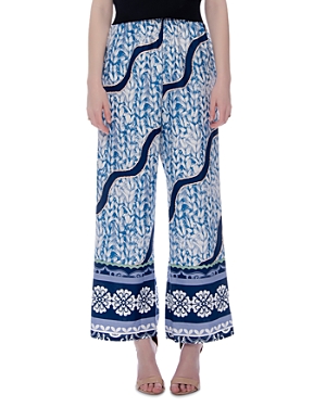 Gracia Printed Banded Pyjama Long Trousers In Blue