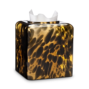 Shop Labrazel Tortoise Glass Tissue Box Cover In Brown/amber