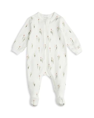 FIRSTS by petit lem - Girls' Floral Tulips Print Sleeper Footie - Baby