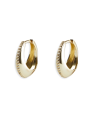 Shop Argento Vivo Convex Pave Huggie Hoop Earrings In Gold