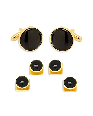 Cufflinks, Inc Ox And Bull Trading Co. 6-piece Onyx Stud Set In Black