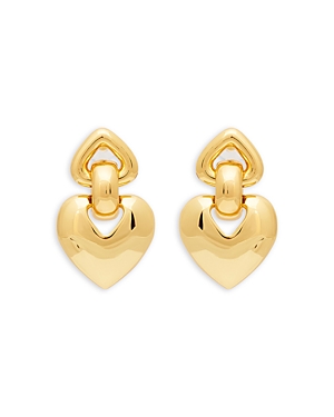 Kenneth Jay Lane Heart-motif Earrings In Gold