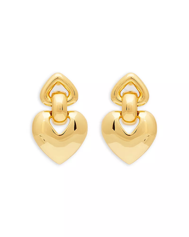 Kenneth Jay Lane Double Heart Drop Earrings, 2L