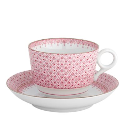 Mottahedeh - Pink Lace Teacup and Saucer