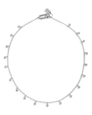 Shop Allsaints Sterling Silver Pyramid Charm Necklace, 17