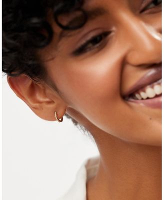 10K Gold Lab Grown Diamond Huggie Hoops