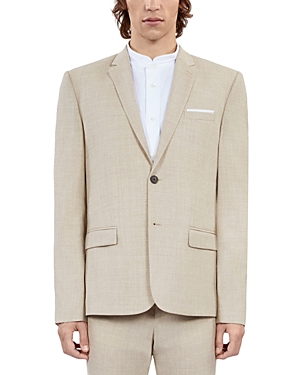 Shop The Kooples Fitted Suit Jacket In Beige