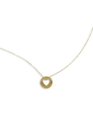 Moon & Meadow - 14K Yellow Gold Heart Cutout Pendant Necklace, 18"