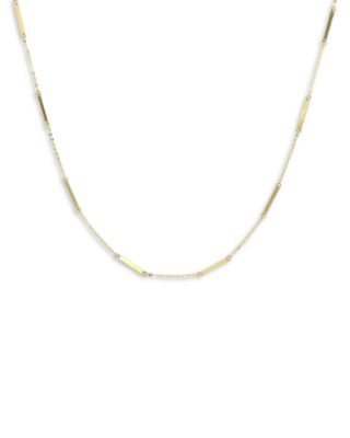 Moon & Meadow 14K Yellow Gold Polished Bar Station Statement Necklace, 18