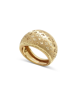 Bloomingdale's Mini Clover Cutout Tapered Dome Ring In 14k Yellow Gold