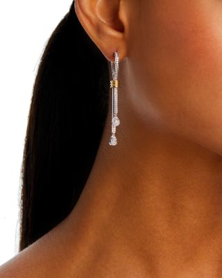 Diamond Drop Earrings in 14K Yellow &amp; White Gold, 1.0 tcw 