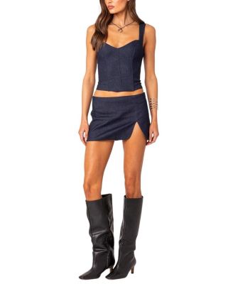 Jemma Lace Up Denim Corset