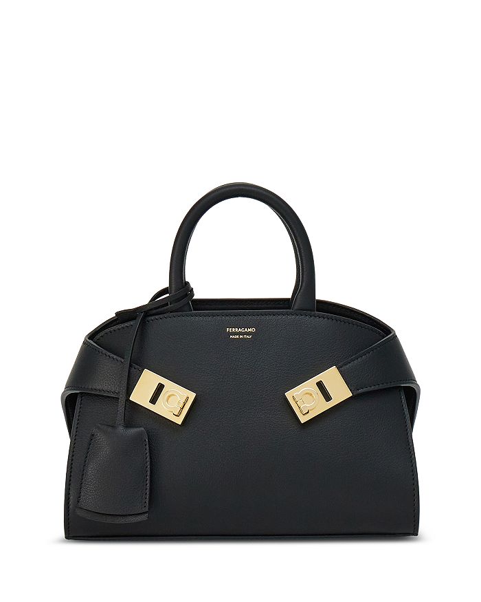 Shop Ferragamo Hug Soft Mini Leather Crossbody In Nero