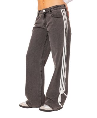 Washed Low Rise Ribbon Jeans