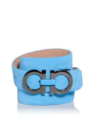 Ferragamo - Double Gancini Suede Belt