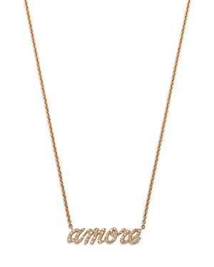 Bloomingdale's Diamond Amore Pendant Necklace In 14k Yellow Gold, 0.20 Ct. T.w.