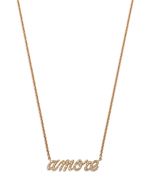 Bloomingdale's Diamond Amore Pendant Necklace In 14k Yellow Gold, 0.20 Ct. T. W. In Gold