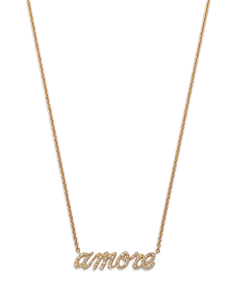 Bloomingdale's Fine Collection Diamond Amore Pendant Necklace in 14K Yellow Gold, 0.20 tcw