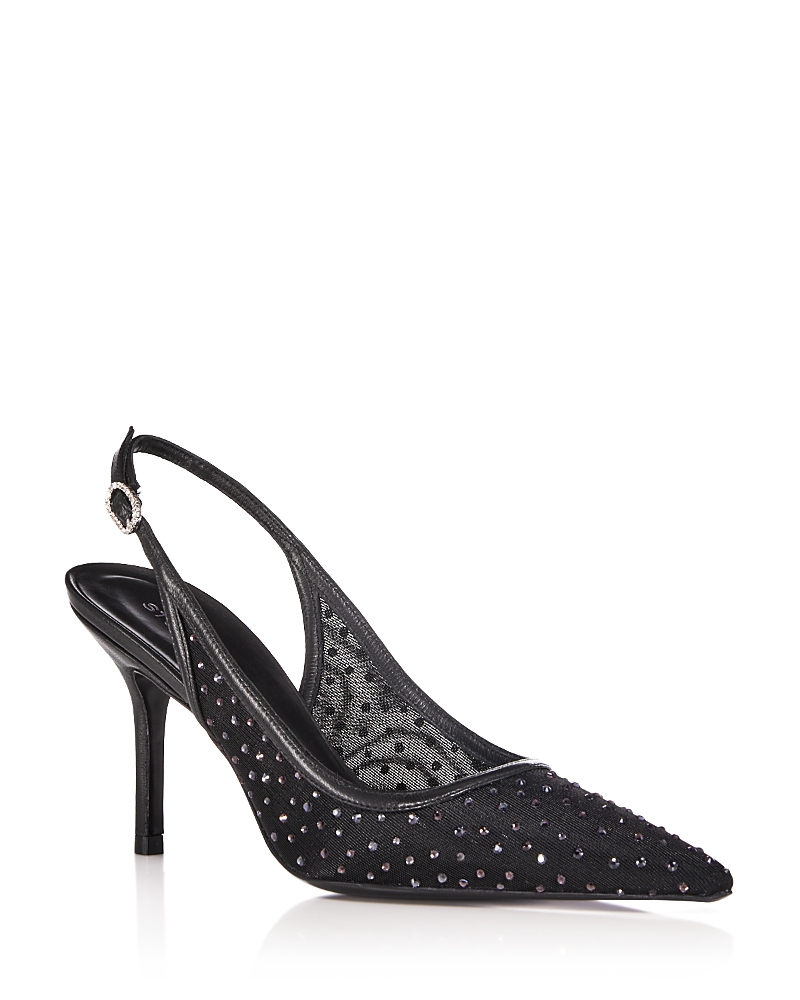 Stuart Weitzman Women's Emilia Mesh 85 Slingback High Heel Pumps