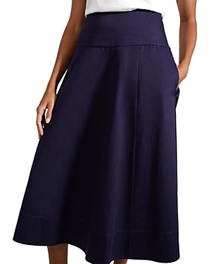 Hobbs London Cecelia A-line Midi Skirt In Blue