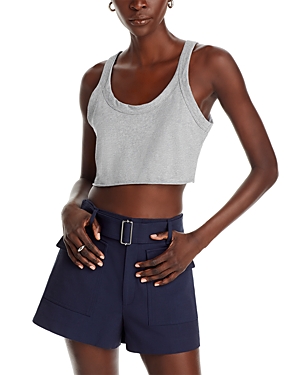 Shop A.l.c Halsey Cropped Tank Top In Grey Malange