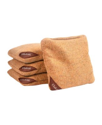 Herringbone Wool Aviator Cornhole Bags
