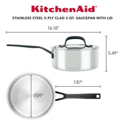 5 Ply Stainless Steel 3 Qt Saucepan and Lid