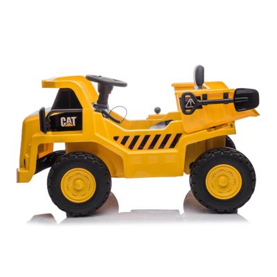  CAT Dump Truck 12V Electric Ride-On for Kids 3-6y: RC, Working Shovel, LED, Suspension - Ages 2-4