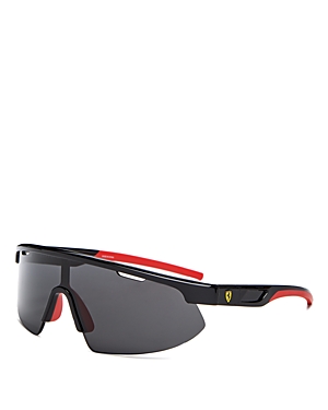Shop Ferrari Shield Sunglasses, 160mm In Black/gray Solid