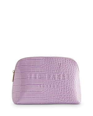 Shop Ted Baker Imitation Croc Makeup Bag In Lilac
