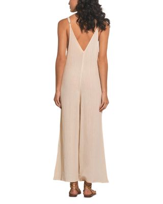 V Neck Wide Leg Jumpsuit Cover Up