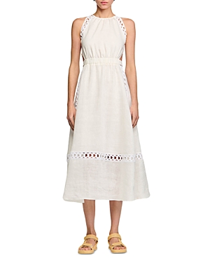 Shop Sandro Coralie Heart Lace Midi Dress In White