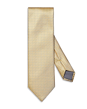 Shop Eton Geometric Print Silk Tie In Light Pastel Yellow