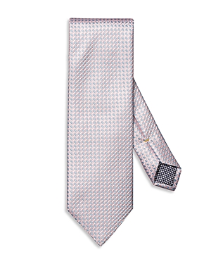 Shop Eton Geometric Print Silk Tie In Medium Pink