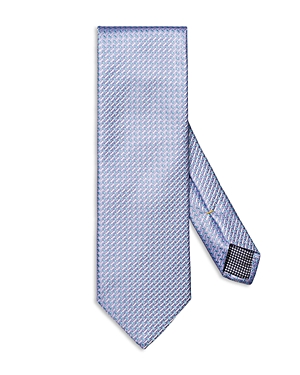 Shop Eton Geometric Print Silk Tie In Light Purple