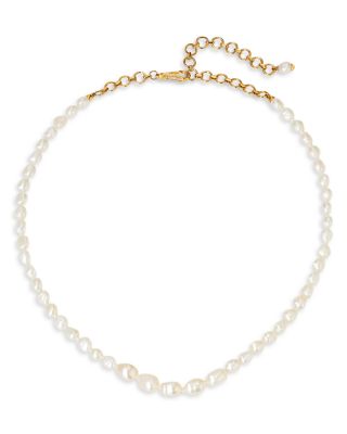 Nadri Siren Cultured Freshwater Pearl Collar Necklace in 18K Gold Plated, 18