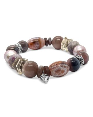 Stephen Dweck Sterling Silver Terraquatic Multi Gemstone Slip On Statement Bracelet