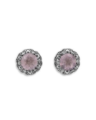 Stephen Dweck - Sterling Silver Garden of Stephen Rose Quartz Stud Earrings