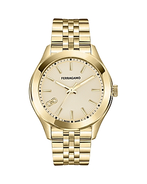 Shop Ferragamo Classic Watch, 38mm In Gold