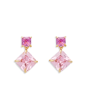 Shop Kate Spade New York Showtime Pink & Purple Cubic Zirconia Drop Earrings