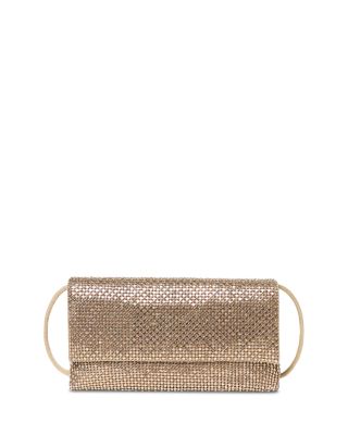 Loeffler Randall - Charlee Gold-Tone Crystal Mesh Flap Clutch