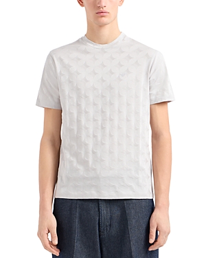 Shop Emporio Armani Jacquard Pattern Tee In Solid Light