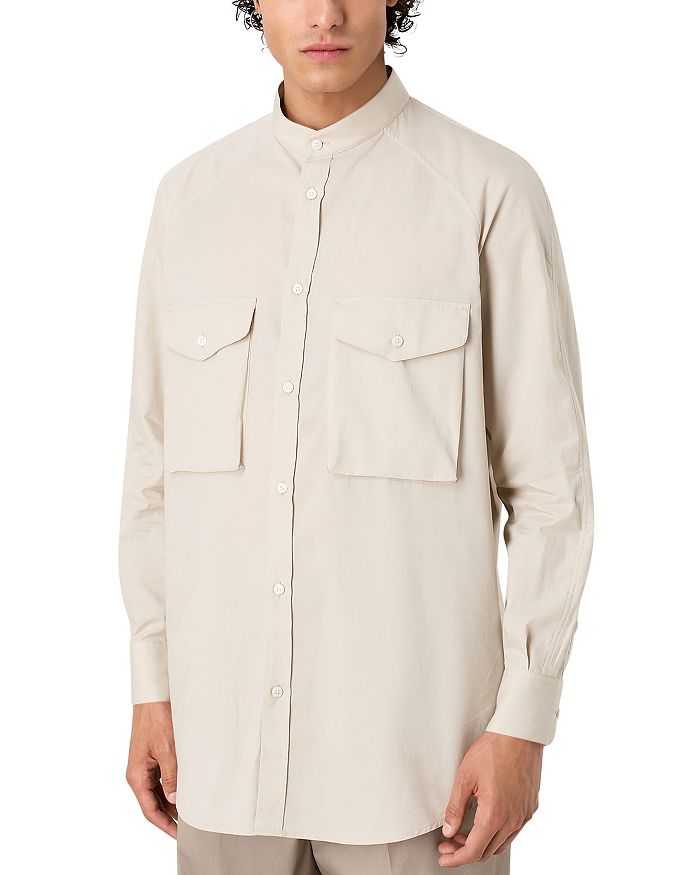 Armani mandarin collar shirt outlet