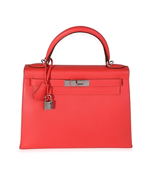 Shop Pre-owned Hermes  Hermes Kelly 28 Leather Handbag In Pink